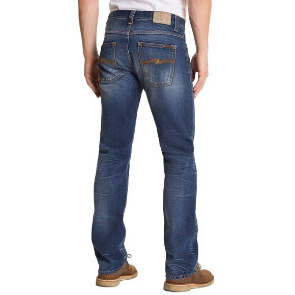 NUDIE Jeans Average Joe Straight Leg Cold Denim Wash Stretch Size 31 x 30 Italy - Picture 13 of 16